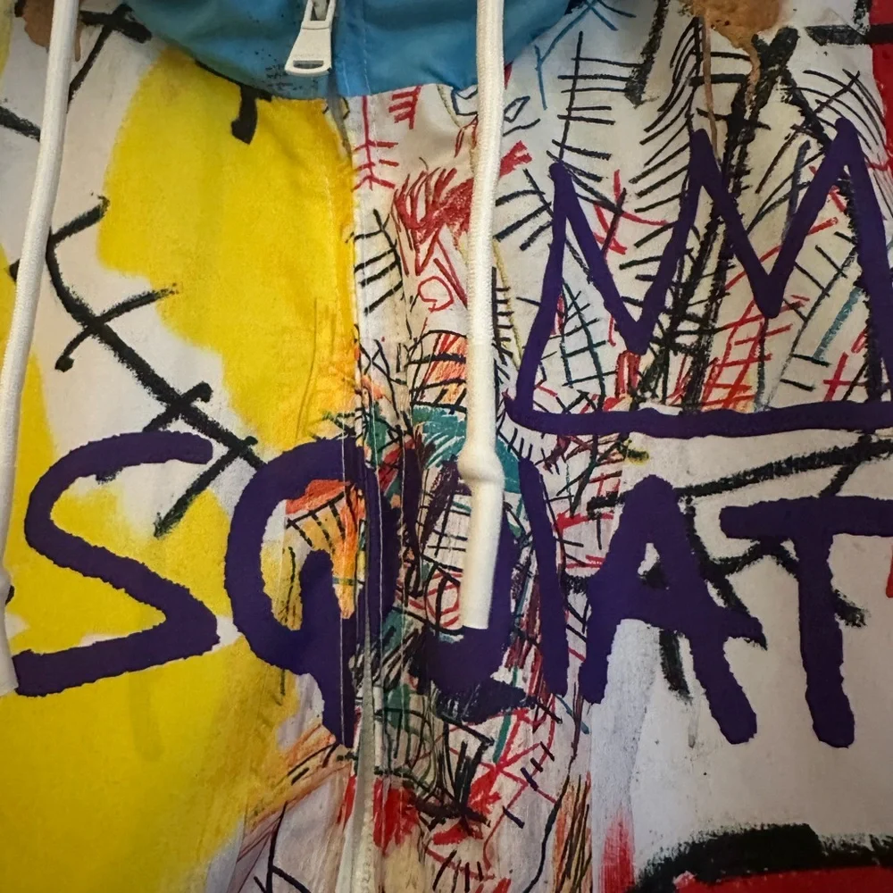 Jean Michel Basquiat X Members Only Jacket Mens Small Windbreaker Streetwear‎